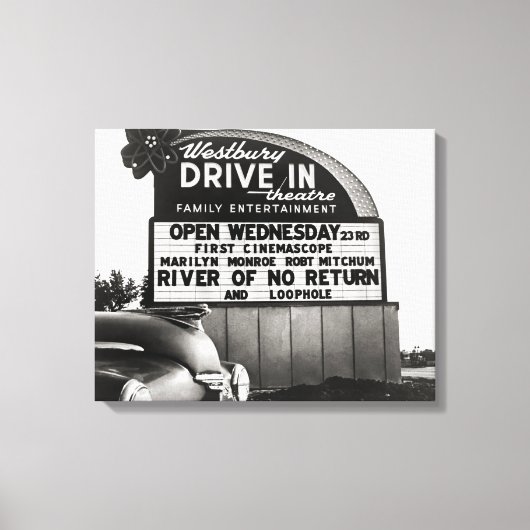 Drive-In Bioscoop, 1954 Canvas Afdruk (Voorkant)
