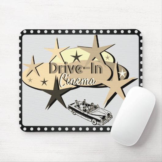 *Drive-in bioscoop* Logo Mousepad Muismat (Met muis)