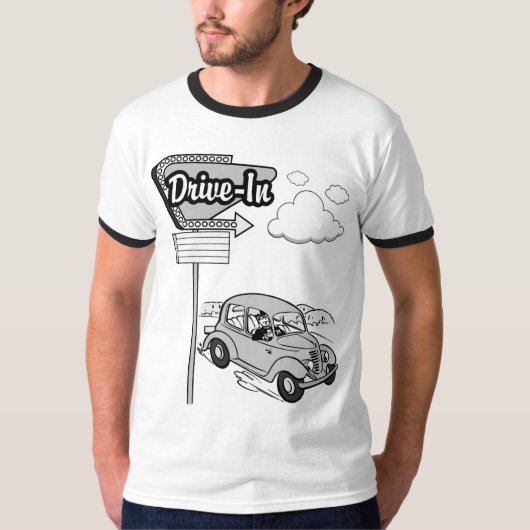 {Drive in} Cartoon Graphic T-shirt (Voorkant)