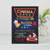Drive in film party-uitnodiging kaart (Staand voorkant)