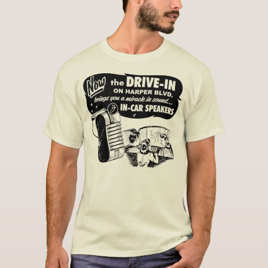  drive-in Movie Speaker ad T-shirt (Voorkant)