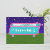 Drive-In Movie Theater Party Uitnodiging (Staand voorkant)