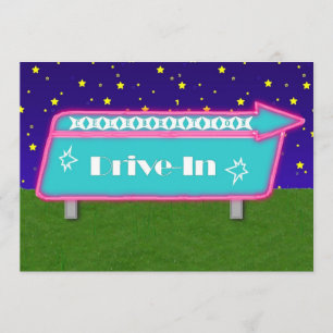 Drive-In Movie Theater Party Uitnodiging