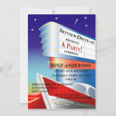 Drive-In Movie Theme Invitation Kaart (Voorkant)