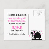 Drive in Passen getrouwd Save the Date Briefkaart (Achterkant)