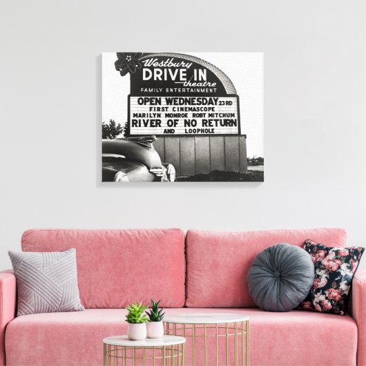 Drive-In Theater, 1954 Canvas Afdruk (Insitu (Woonkamer))