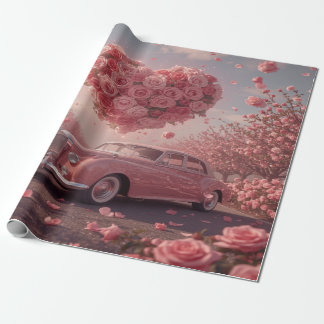 Drive into romance! This nostalgic and dreamy  Cadeaupapier