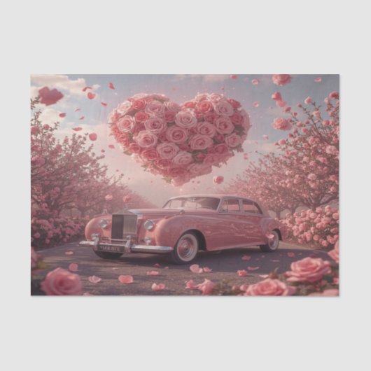 Drive into romance! This nostalgic and dreamy Tissuepapier (Voorkant)