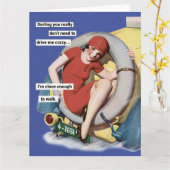 Drive Me Crazy Retro Humor Wenskaart Kaart (Gele Bloem)