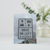 Drive On left in Australia Sign Briefkaart (Staand voorkant)