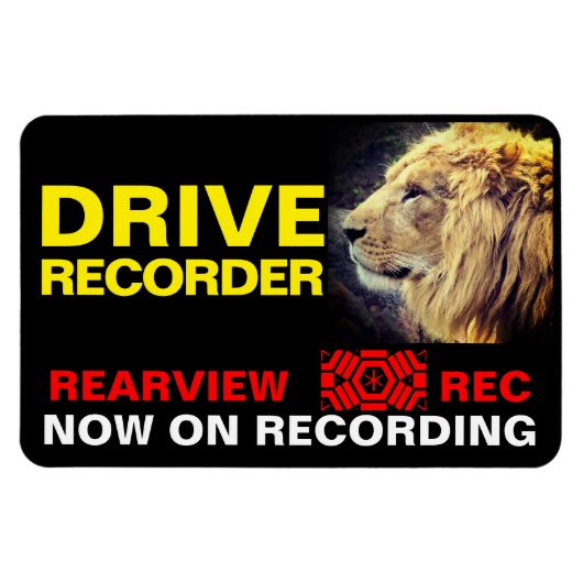 DRIVE RECORDER Waarschuwingsbord(LION) Magneet (Horizontaal)