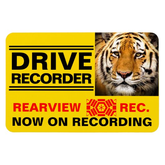 DRIVE RECORDER Waarschuwingsbord(Tiger) Magneet (Horizontaal)