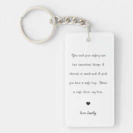 drive safe cute heart love back photo car sleutelhanger