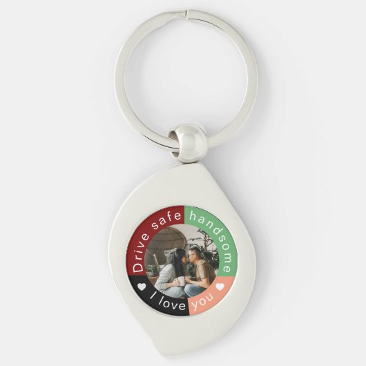 Drive Safe Handsome Custom  Photo Valentine's Day Sleutelhanger (Voorkant)
