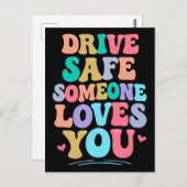 Drive safe someone loves you briefkaart (Voorkant / Achterkant)