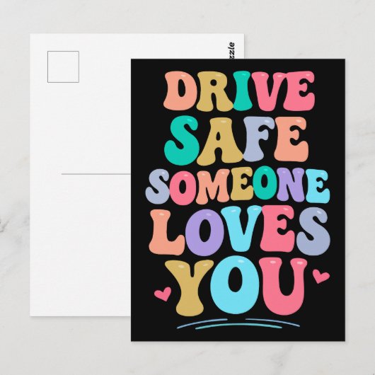 Drive safe someone loves you briefkaart (Voorkant / Achterkant)
