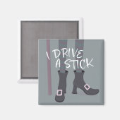Drive Stick Witch Broomstick grappig Halloween Magneet (Voorkant / Achterkant)