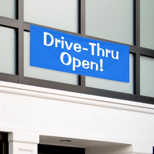 Drive-Thru Open!-banner Spandoek (Buitenkant Gebouw)