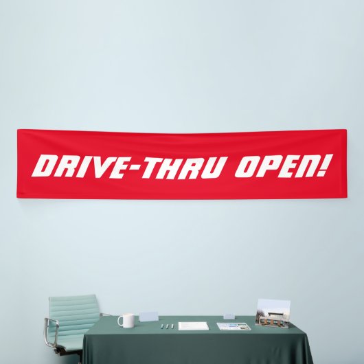 Drive-Thru OPEN! Restaurantbanner Spandoek (Beurs)