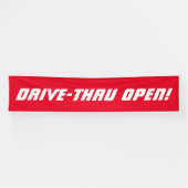 Drive-Thru OPEN! Restaurantbanner Spandoek (Horizontaal)
