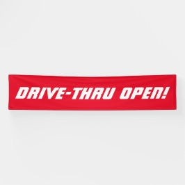 Drive-Thru OPEN! Restaurantbanner Spandoek