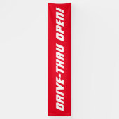 Drive-Thru OPEN! Restaurantbanner Spandoek (Verticaal)