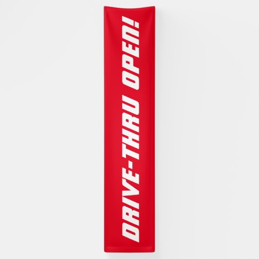 Drive-Thru OPEN! Restaurantbanner Spandoek (Verticaal)
