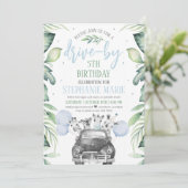 drive van Safari Birthday Parade Invitation Kaart (Staand voorkant)
