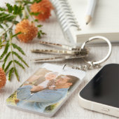 Drive Veilig Papa Happy Vaderdag Foto Sleutelhanger (Voorkant Rechts)