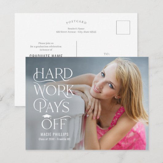 Driven Afstudeerder bewerkbaar Afstuderen Briefkaa Briefkaart (Voorkant / Achterkant)