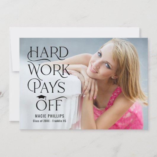 Driven Afstudeerder Editable Color Afstuderen Invi Kaart (Voorkant)