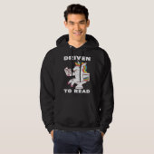 Driven To Read Unicorn Library Reading Books Reade Hoodie (Voorkant volledig)