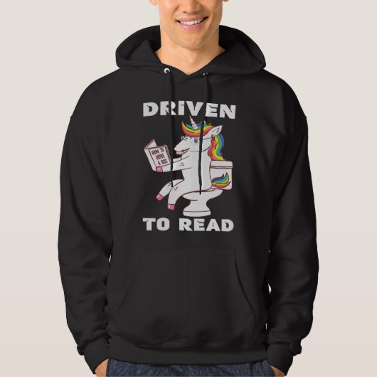 Driven To Read Unicorn Library Reading Books Reade Hoodie (Voorkant)