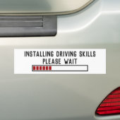 Drivende vaardigheden installeren Een ogenblik ged Bumpersticker (Op auto)