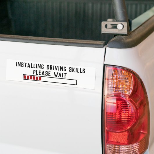 Drivende vaardigheden installeren Een ogenblik ged Bumpersticker (Op Truck)