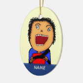 Driver Cartoon Keramisch Ornament (Links)