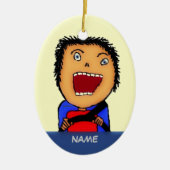 Driver Cartoon Keramisch Ornament (Voorkant)