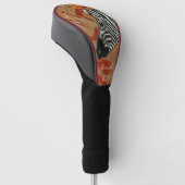 Driver Hoesje Zebra Rock beschilderd Wild Golfheadcover (Schuin)