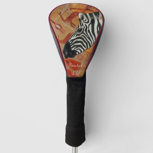 Driver Hoesje Zebra Rock beschilderd Wild Golfheadcover (Voorkant)