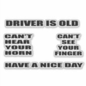Driver is oude Custom-Cut Vinyl Sticker (Voorkant)