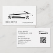 Driver Metallic Auto QR Visitekaartje (Voorkant / Achterkant)