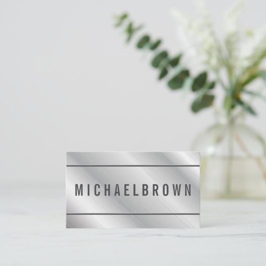 Driver Minimalist Bold Modern Zilver Visitekaartje (Staand voorkant)