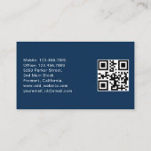 Driver Minimalist Typografie Elegant Blue QR Code Visitekaartje (Achterkant)