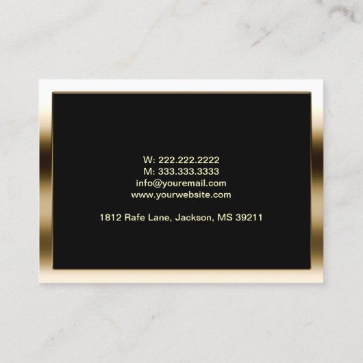 Driver Modern Gold-omhulde Chauffeur Visitekaartje (Achterkant)