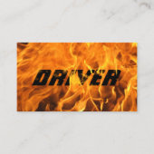 Driver Professioneel Brandende Vlamtypografie Visitekaartje (Voorkant)