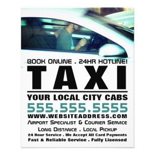 Driver, Taxi Cab Firm with Price List Flyer
