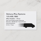 Driver Van Services voor de levering van voedsel Visitekaartje (Voorkant)