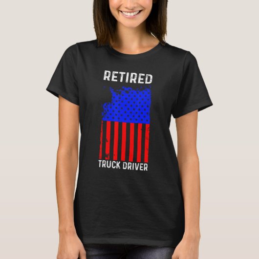 Driverchauffeur in ruste US Flag Trucker Retiremen T-shirt (Voorkant)
