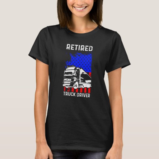 Driverchauffeur in ruste US Flag Trucker Retiremen T-shirt (Voorkant)