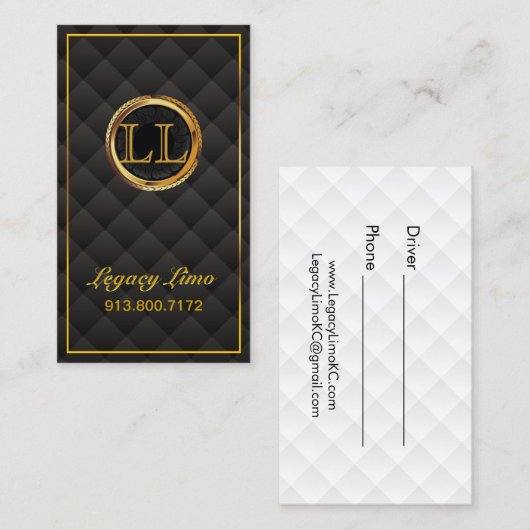 DriverGold Initiaal Logo - Monogram aangepast Visitekaartje (Voorkant / Achterkant)